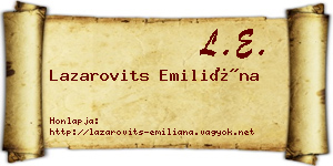 Lazarovits Emiliána névjegykártya